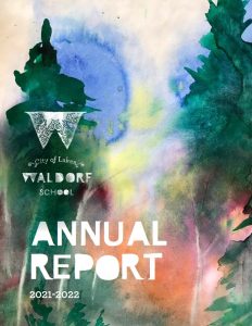 Front cover of Annual Fund brochure, featuring a watercolor painting of trees in a forest